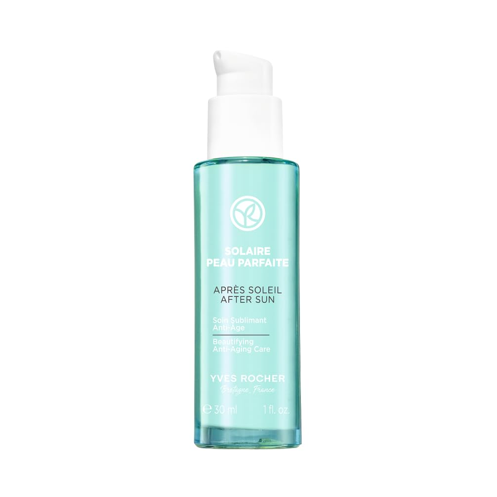 Yves Rocher SOLAIRE PEAU PARFAITE - Anti-Falten After-Sun Lotion - Erfrischende Gesichtscreme - Beruhigt und Kühlt die Haut- Spendet intensive Feuchtigkeit und mindert sichtbar Falten - 30 ml