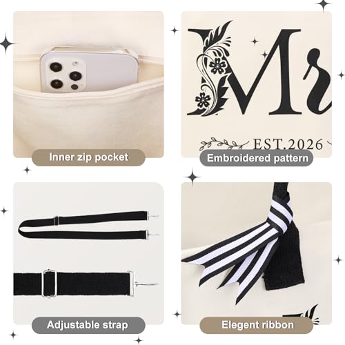 Set de 3 Bolsos Tote de Lona para Novia miniatura 6