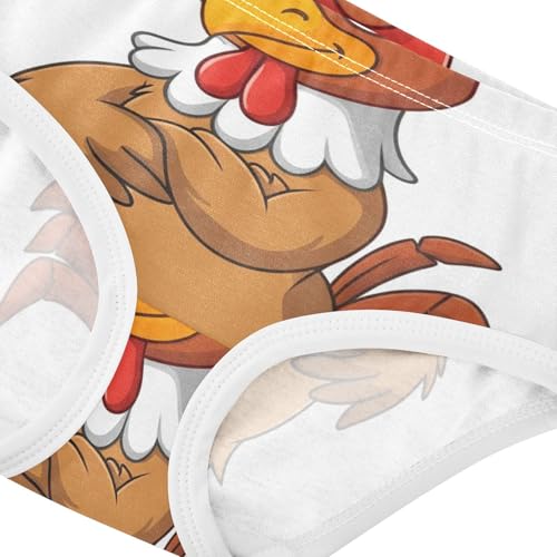 Cartoon Angry Chicken White Girls Underwear Toddler 2t Cotton Panties Little Girl Fancy Briefs Undies Kids4
