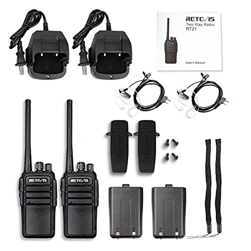 Case of 10,Retevis RT21 Two Way Radios Long Range Rechargeable, Heavy