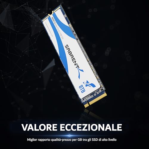 Sabrent SSD 8TB, SSD interno, Rocket Q SSD NVMe PCIe M.2 2280, Disco a stato solido ad alte prestazioni, Lettura fino a 3200 (MB/s), (SB-RKTQ-8TB) - Hdd - Immagine 3