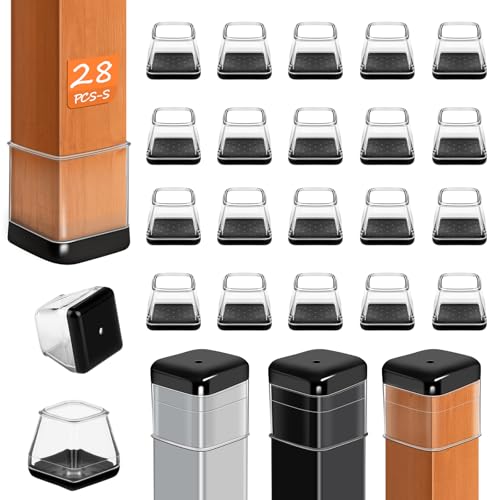 28 Pcs Chair Leg Protectors for Carpet Floors, Clear