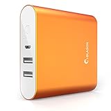 i-Blason Aero 10400 mAh Dual Port Ultra Compact External Battery Portable USB Charger Power Bank - Intelli-ChargeTM Wide Compatibility, Fast Charging, High Capacity (Orange)