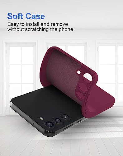Image of DIZORO Microfiber Candy Case Compatible for Samsung A14 5G Smooth Touch Cushion Liquid Soft Silicone Gel Rubber Phone Cases Non-Slip Full Body Protective Shockproof Back Cover (Wine Red)