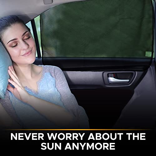 Econour Accordion Sun Shade For Car (Large) + Magnetic Side Window Sunshade (4 Pack) | Complete Sun Glare Protection #TOP2