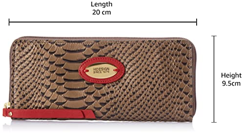 Image of Hidesign womens EE TERESA WI Medium Metallic Red I Zip Around