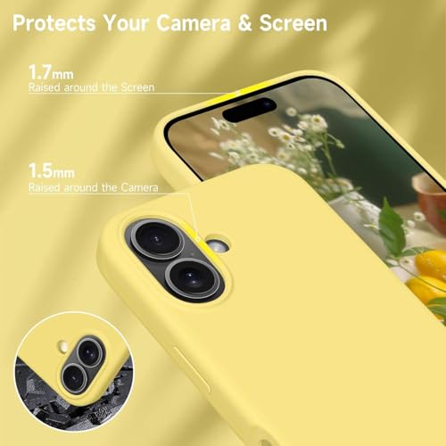 Image of Back Cover Compatible with iPhone 17 Case (6.3) Soft Touch Slim Liquid Silicone Full Protection Shock Proof Back Cover for iPhone 17 (SC Yellow)