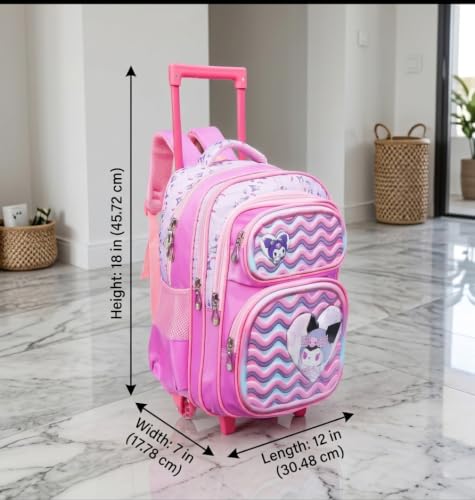 Image of ADSON 3D Embossed School Trolley Bag Large School Bag for Boy Girl, Kids School Bag, Travel Backpack for Girl Boy, Ideal for Children Trolley 16 Inch Water Resistant