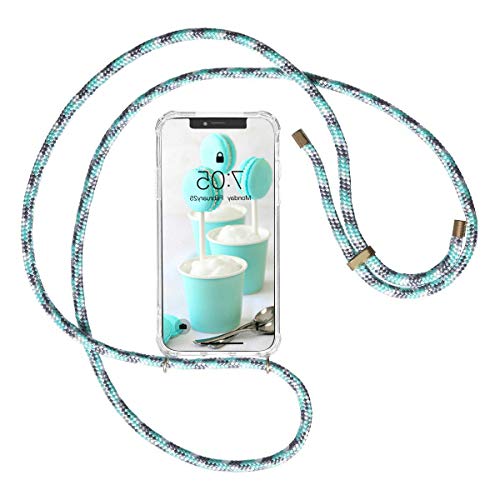 Caler Hoes compatibel met Samsung Galaxy S10 telefoonhoes ketting koord hals cape band transparante mobiele telefoon case met halsketting slim dun krasbestendig [stootvast]