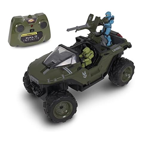 NKOK Halo Infinite RC: Battle Hog UNSC Warthog -W/Master Chief & Spartan, 2.4 GHz Radio Control w/Turbo Boost Vehicle Cover