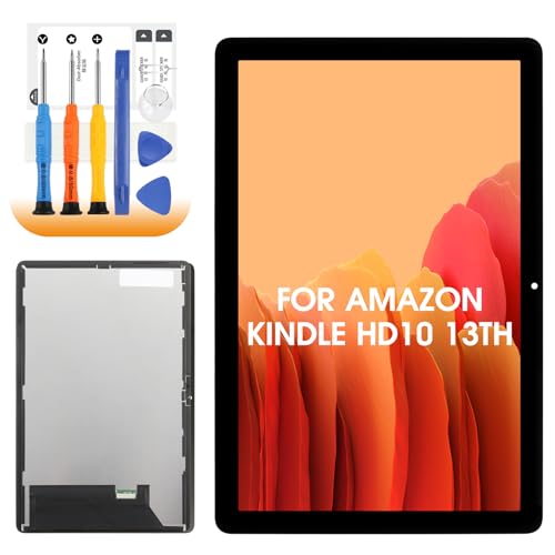 Pantalla LCD para Amazon Kindle Fire HD 10 13th 2023 LCD Display para Kindle Fire HD 10 13th Generation 2023 10.1 pulgadas Pantalla Digitalizer Touch Screen Asamblea con herramientas, negro sin marco