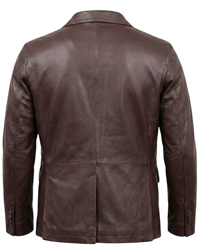 Image of Men's Leather Blazer - Lambskin Leather Blazer Men Genuine Leather Jacket Blazers - Men's Real Leather Sport Coat