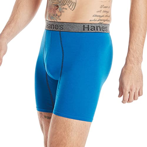 Hanes Men's Boxer Briefs Pack, Moisture-Wicking Cotton Blend Underwear 3-Pack, Foulsmell-Control Sexy Boxer Briefs, 3-Pack #TOP6