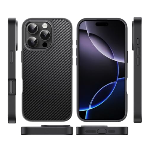 Coque carbone iPhone 14 Pro Max doré modèle mat givré simple - 6