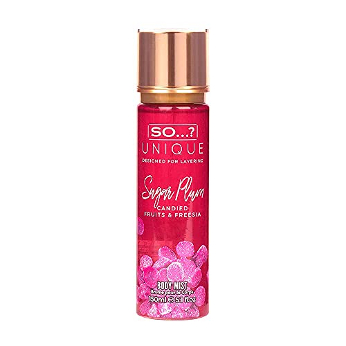 SO…? Unique Sugar Plum Body Mist – 150ml | Fruity Floral Sweet Fragrance mist | Long lasting perfume mist | Body spray for women | Mix & Match your So…? Unique Scents