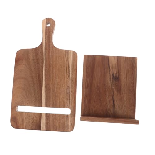 Mikinona Rustic Wooden Recipe Stand Wall-Mounted Menu Holder Kitchen Countertop Decor Multipurpose 1pc