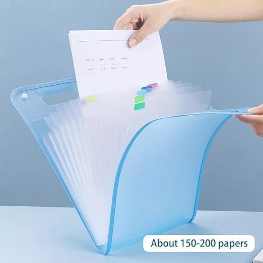 Image of 13 Layer Expanding File Folder with Snap Button Closure Portable Document Organizer File Storage Bag with 13 Sections for Office Home School Papers (Pack of 1)
