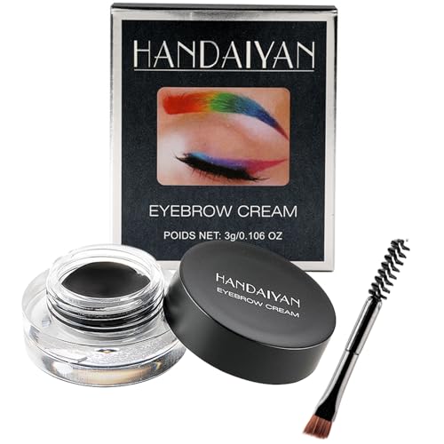 Pomada de cejas resistente al agua con pincel de larga duración para cejas, color negro