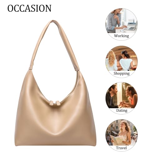 Bolso hobo de cuero sintético suave con doble cremallera, ligero para mujer, 9,84" x 4,33" x 10,63", 0,70 lb, con bolsillos interiores con cremallera, ideal para uso diario, trabajo y viajes miniatura 6
