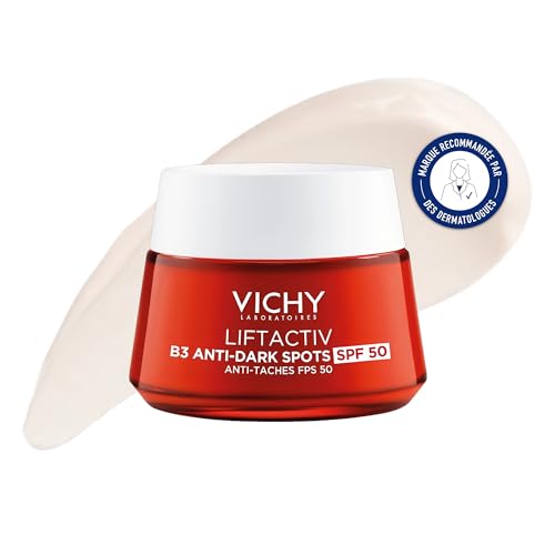 Vichy, Liftactiv, Crème de Jour Anti-Taches B3, SPF50, Protège & Unifie, Enrichie en Niacinamide, Pour Tous Types de Peau, 50 ml