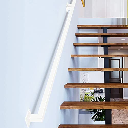 Rambarde escalier blanche 300cm galvanisée avec fixation murale facile