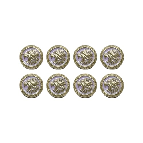 Image of Abs Golden 3D Lion Head Shank Button Embedded Enameled Lucite Round Abs Button for Blazer Suits Coat Bandhgala DIY Art & Crafts (Pack of 8 Small, Pink Lucite)