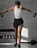 Pantalones cortos de entrenamiento tejidos de cintura alta adidas Pacer para mujer - negro 6