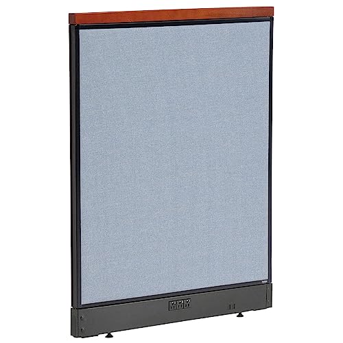 Global Industrial Electric Office Partition Panel, 36.25 Inch W x 47.5 Inch H, Blue, for Office Design, Assembles into Straight Runs, 90-Degree Corners, 4-Way Cubicles, High-Low Configurations