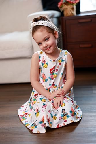 Image of Disney Frozen Elsa Princess Minnie Mouse Stitch Toddler Girl Dresses 2 Pack Short Ruffle Sleeve Costume Set Outfit 2-13 Years