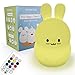 Luz Nocturna Infantil con Control Remoto y Táctil 9 Colores – BONNYCO | Luz Quitamiedos Bebé con Temporizador | Lámpara Infantil Silicona 100% Segura, Regalos para Bebés, Niños y Niñas (Conejito)