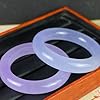 URED Purple Jade Bracelet Genuine Jade Bangle for Women Feng Shui Good Luck Bracelet Round Fashion Energy Bangles for Woman Yoga Meditation Mother Birthday Gift(Stone Bangle332 58-59) #5