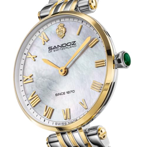 Image of SANDOZ Orangerie Premium Quartz White MOP Dial Swiss Made Watch for Women - SZWLG0001703