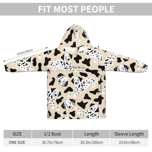 Sweat à capuche couverture dalmatien en flanelle douce et ample