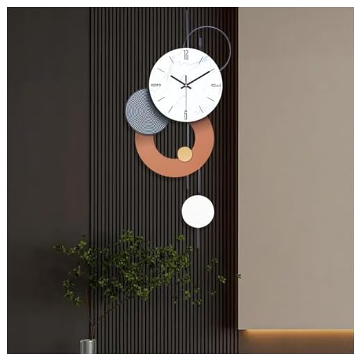 Decorative Wall Clocks for Living Room, Large Modern Metal Clocks Battery Operated Wall Art for Home Big Silent Clock Wall Decor for Living Room/Bedroom/Kitchen/Office,14 * 28 Inch