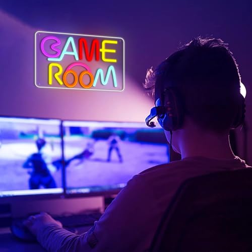 Image of ENUOLI Game Neon Sign Dimmable Game Room LED Light Powered by USB with Switch Colorful Neon Sign for Wall Decor Light for Kids Teens Boys Room Boy Gift
