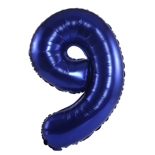 Image of YPSelected 32 Inch Large Foil Helium Number Balloon Birthday Wedding Party 0-9 (Navy Blue, 9)