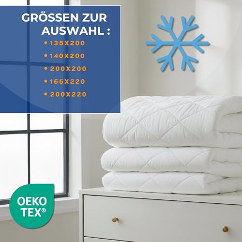 Bettdecke 200x220 Winterbettdecke – Weiche warme Steppbettdecke Schlafdecke für Allergiker, kuschelige Decke mit Füllung… – Ansicht 2