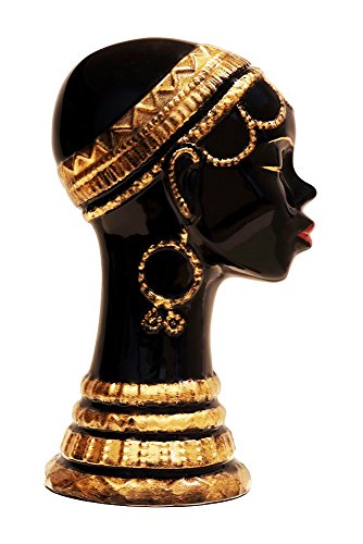 AFRICAN LADY WITH NECKLACE STATUE FIGURINE 13