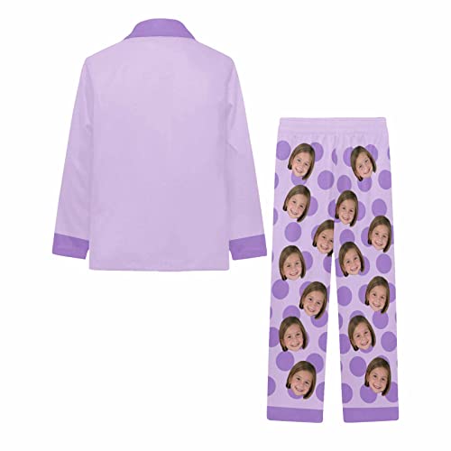 Personalized Pajamas for Girls Custom Face Pet Cat Dog Photo Long Sleeve Sleepwear Shirts Pants 2 Pcs Funny Pajama Set4