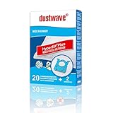 Bolsas de aspiradora de fieltro Dustwave. 100 % calidad fabricada en Alemania. Gran potencia de succión y mayor vida útil en comparación con las bolsas de papel para aspiradora con una fuerza de succión inalterada. Alto rendimiento de filtración. La innovadora bolsa de aspiradora atrapa aprox. 99,5% de todas las partículas de suciedad; la brida de plástico estable garantiza un fácil intercambio y una eliminación limpia