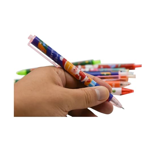 12 bolígrafos gel navideños retráctiles multicolor tinta negra miniatura 5