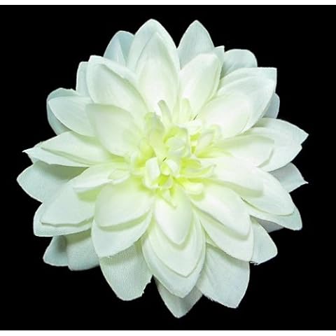 Large Ivory White Dahlia Hair Flower Clip Cover