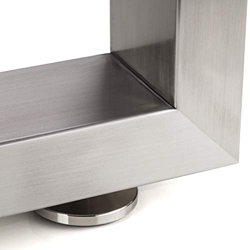4 Stück Verstellschrauben M8 x 30 mm Ø 40 mm echt Edelstahl (SS201) höhenverstellbar mit Gummi-Fußteil Möbelfüße Verstellfüße Stellfüße Sockelfüße Möbeljustierschrauben von SOTECH