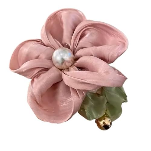 Delicado soporte para el pelo de flores y perlas, coletero grande, ajuste cómodo sin dañar el cabello