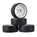 Produktbild Mxfans RC 1:10 On-Road Racing Car Black Rubber Reifen & White Plastic Y Shape Felgen 4 Stück