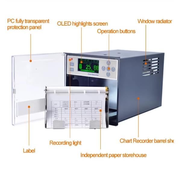 8-Channel Industrial Data Recorder, Real-Time Curve Data Logger for Temperature, Pressure, Humidity, Current & Voltage