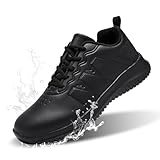 ENLEN&BENNA Non Slip Work Shoes for Men Waterproof Slip Resistant Food Service Restaurant Kitchen Chef Shoes Lightweight Comfort Walking Sneaker Casual Shoe Black Size 10