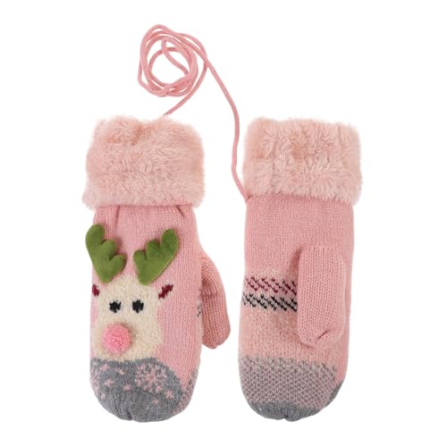 Didiseaon 1pair Warm Boys and Girls Gloves Adorable Outdoor Cycling Gloves for Plush Neck Hanging Design Christmas for Christmas Tree Double