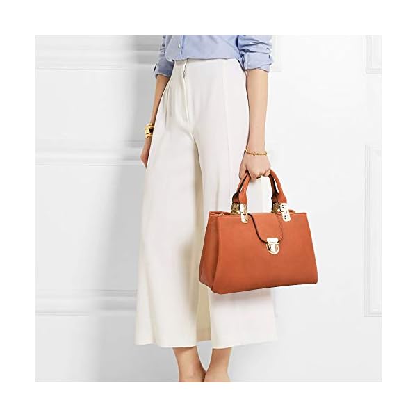 Dasein Women Satchel Handbags Top Handle Purse Medium Tote Bag Vegan Leather Shoulder Bag Brown