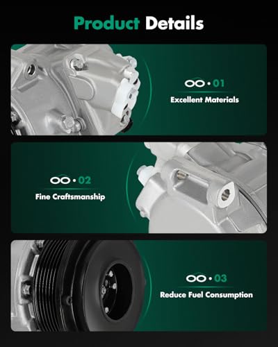 Image of SCITOO AC Compressor fit for Toyota for Highlander 2.7L 2009-2013 | Fast Cooling, Ultra Low Noise (≤72 dB) Air Conditioner Compressor for Summer, With Clutch, 883100E090 883100T020
